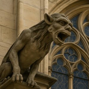 ukiran gargoyle di katedral Gothic Eropah